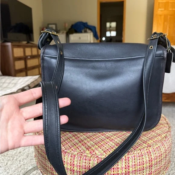 Coach Vintage 80’s OG Black Rambler Leather Crossbody Bag 9735 - Picture 4 of 14